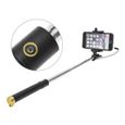Perche Selfie Noire Télescopique 78cm + Monopod Support Téléphone Smartphone-2