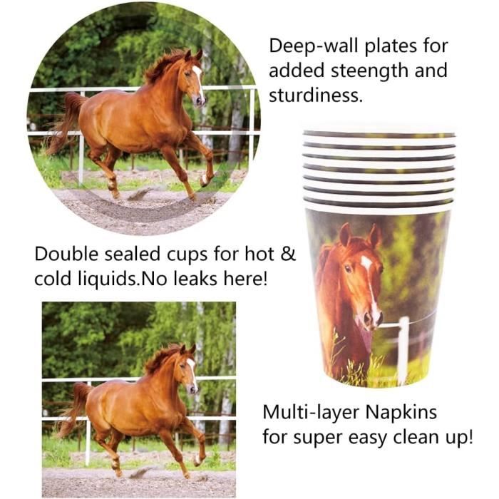 Décoration De Fête D'anniversaire Cheval, Assiettes Standard En Papier, Nappe, Fournitures Britanniques, Bannière De Toile De Fond, Ballons De Dessin Animé, Cadeaux Pour Bébés Et Enfants