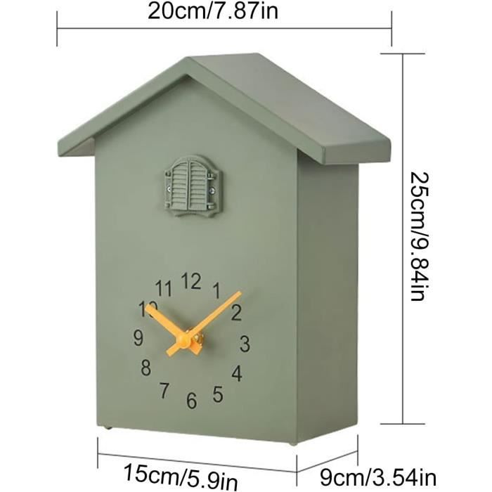 Horloge à Coucou Moderne Avec Voix D’oiseau – Pendule, Fonction Veille Nocturne, 25 X 20 Cm, à Poser Ou Accrocher