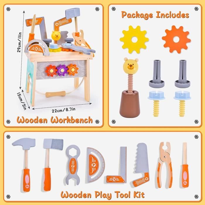 Set de bricolage en bois pour enfant - Ceinture outils et gants Janod