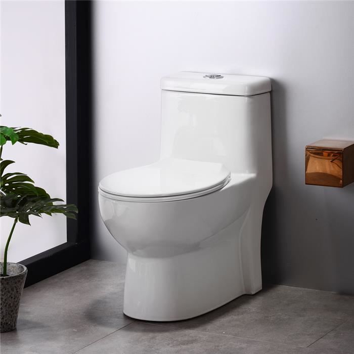 HOMELODY Abattant WC Frein de Chute 43,5x37x5cm Cuvette WC avec Dégagement  Rapide à un Bouton Lunette Toilette Blanc Antibactérien - Cdiscount  Bricolage