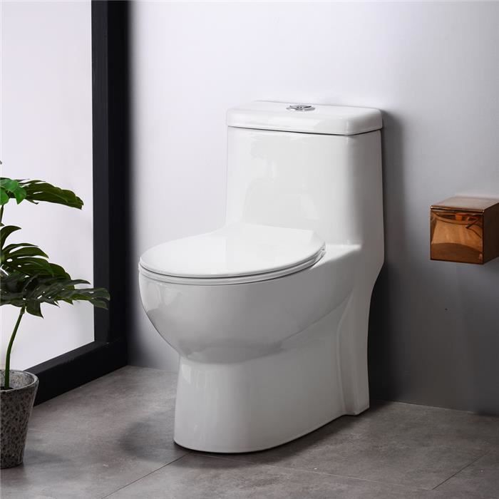 Abattant WC frein de chute Blanc - Déco salle de bain - Eminza