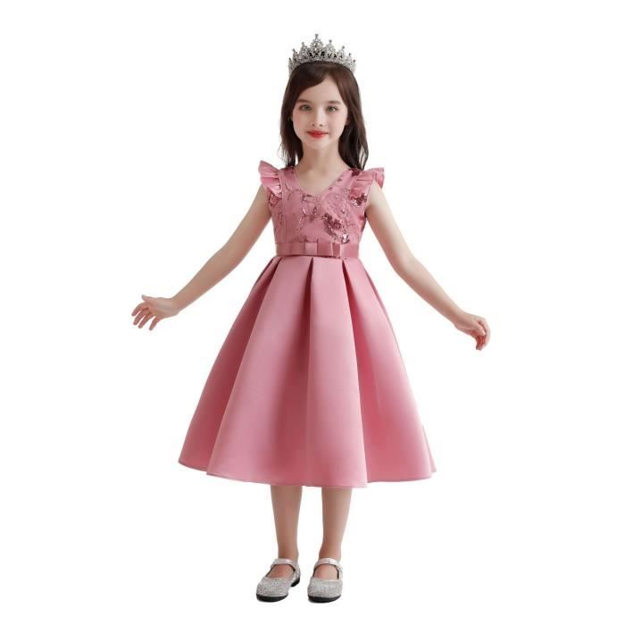 Robe Sans Manches Rose à Cœurs Et Paillettes Pour Fille - Taille 12 - Très Bon État