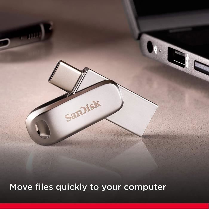 SanDisk Ultra Luxe 512 Go Clé USB Type-C double connectique : :  Informatique