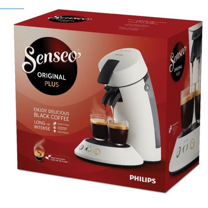 Machine à café dosette SENSEO ORIGINAL+ Philips CSA210/11, Booster  d'arômes, Sélecteur d'intensité, 1 ou tasses, Blanc titane - Cdiscount  Electroménager