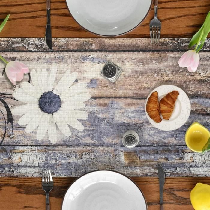 Chemin De Table Fleuri 100x150 Cm - Nappe Printemps Été Déco Maison