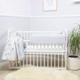 Tour de lit bebe protection enfant 90 cm - contour de lit bébé complet respirant protège-lit bord en mousse  Gris Clair Velours-3