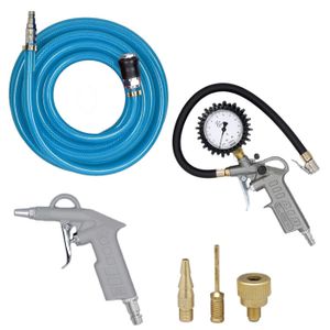 Kit Accessoires Compresseur Air 20 Pièces - Tuyau 25 Pieds, Pistolet, Buses 1/4" NPT
