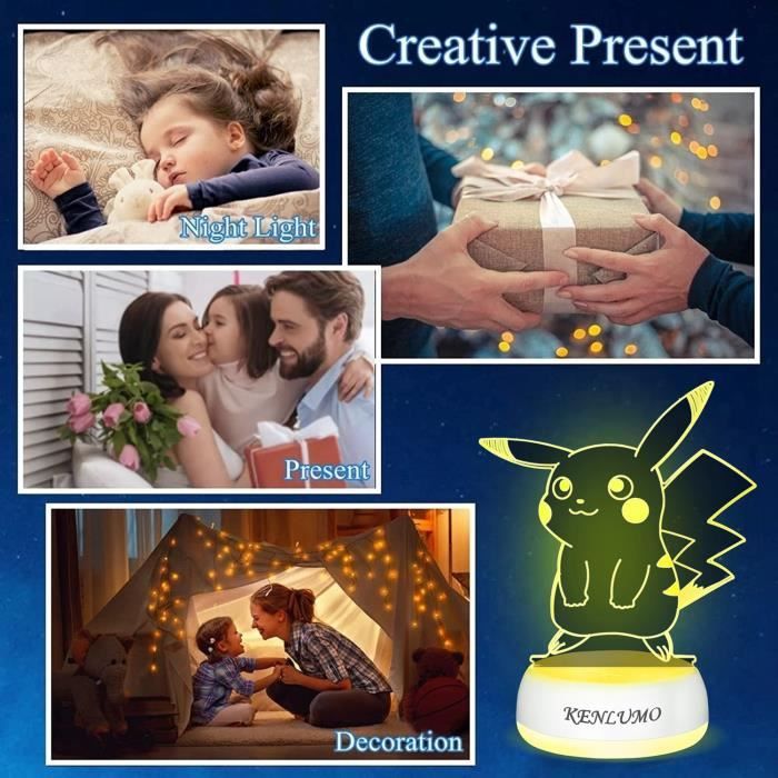 Veilleuse Pokémon à LED - lampe à LED Pokémon, lampe de chevet décorat –  YUNII STORE
