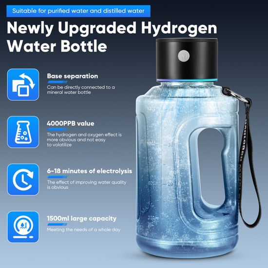 1 ensemble de bouteilles d'hydrogène de 1500ML, générateur d'eau Portable avec chargeur USB, pour la maison et les voyages en plein air – acheter aux petits prix dans la boutique en ligne 1 ensemble de bouteilles d'hydrogène de 1500ML, générateur d'eau Portable avec chargeur USB, pour la maison et les voyages en plein air – acheter aux petits prix dans la boutique en ligne