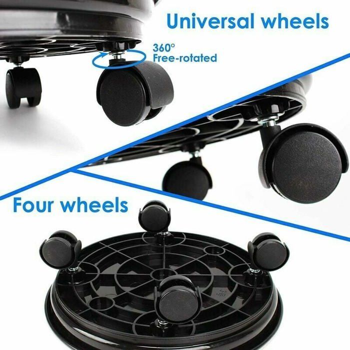 Chariot De Plantes En Bois Sur Roues - Support à Roulettes Rond 30cm Charge 160lb Pour Pots Lourds Et Jardin