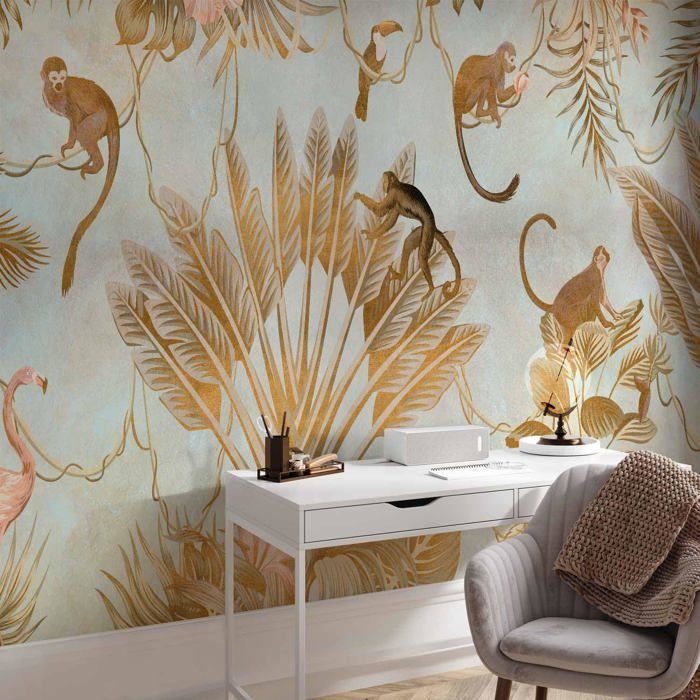 Papier Peint Panoramique Jungle 350x256 cm - Décoration murale moderne ...