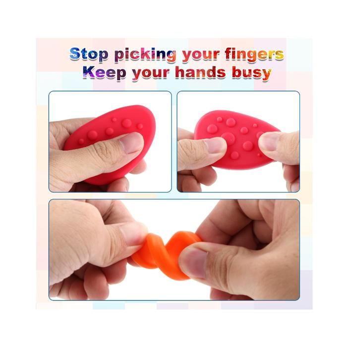 6pcs Pierres Anti-Inquiétude Texturées, en Silicone pour Le Pouce Colorées Silencieuses pour Le Stress l'Autisme Les Enfants et Les Adultes (6 Styles, Couleurs Aléatoires 6pcs Pierres Anti-Inquiétude Texturées, en Silicone pour Le Pouce Colorées Silencieuses pour Le Stress l'Autisme Les Enfants et Les Adultes (6 Styles, Couleurs Aléatoires