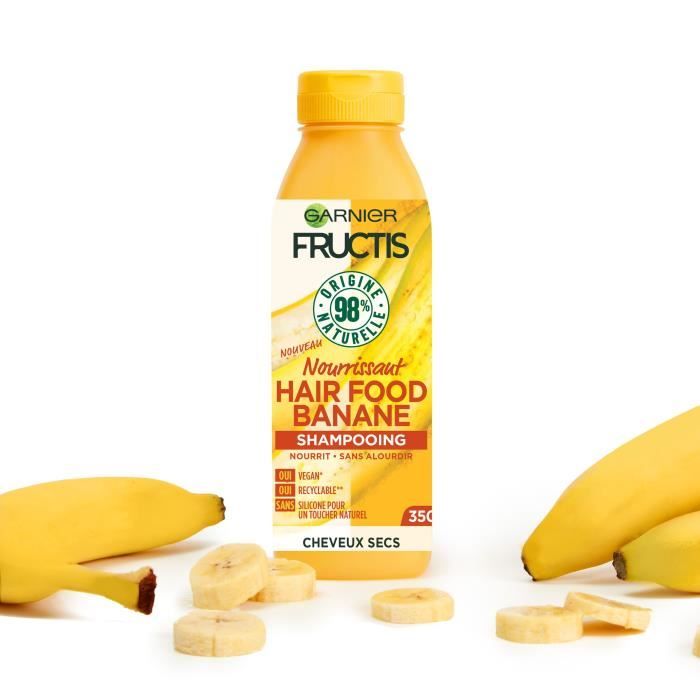 Shampooing Garnier Fructis Hair Food Banane 350ml - Nourrissant, Sans Silicone