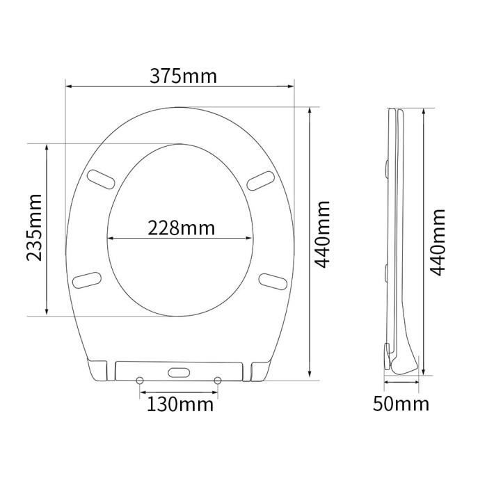 HOMELODY Abattant WC Frein de Chute 43,5x37x5cm Cuvette WC avec Dégagement  Rapide à un Bouton Lunette Toilette Blanc Antibactérien - Cdiscount  Bricolage