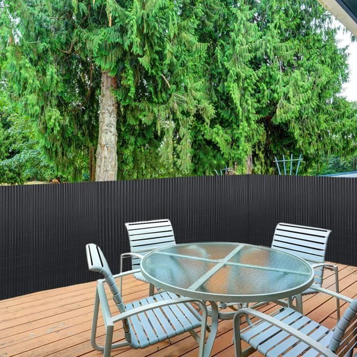 Canisse en PVC Brise Vue résistant,pour le jardin, Balcon ou  terrasse,Bambou,120 x 400 cm