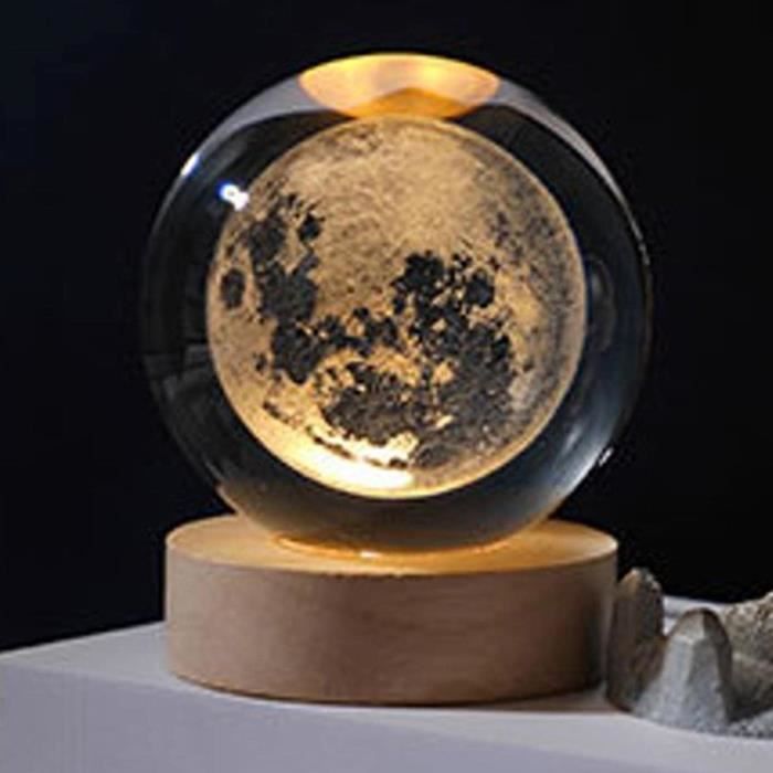 60mm boule de cristal veilleuse planétaire décorative lampe de nuit pour