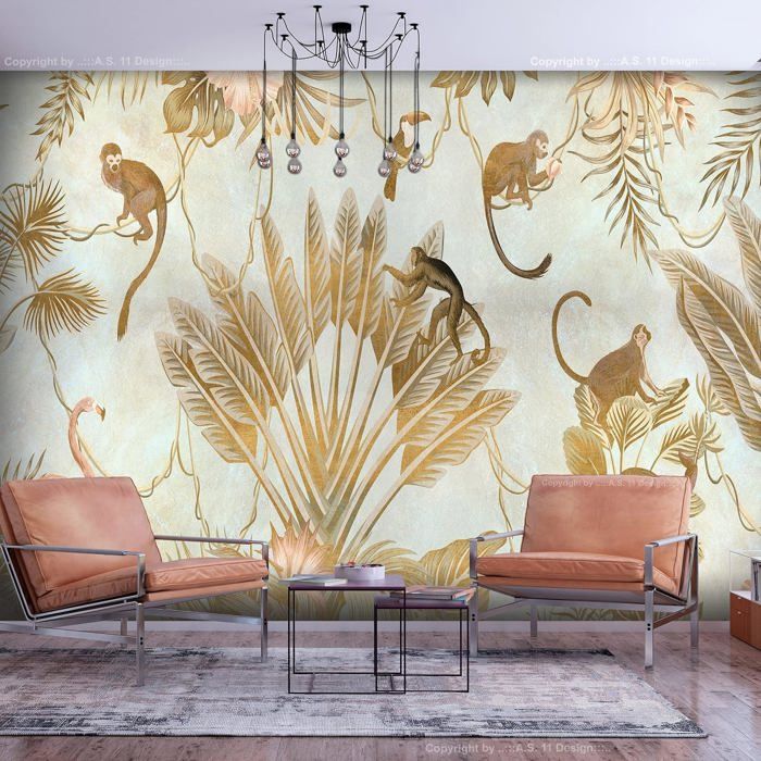 Papier Peint Panoramique Jungle 350x256 cm - Décoration murale moderne ...