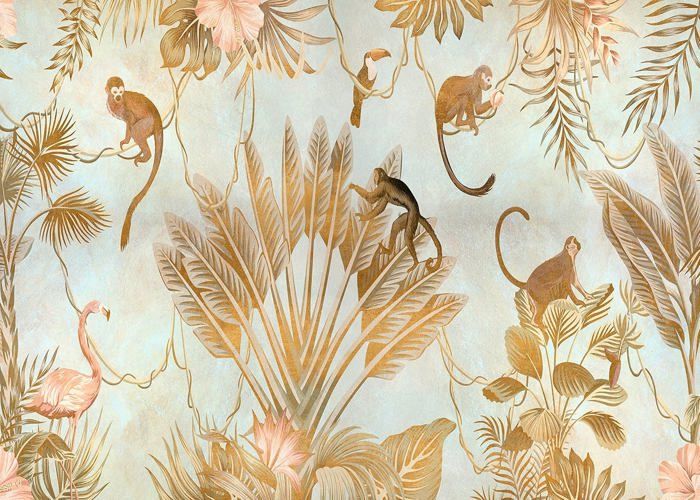 Papier Peint Panoramique Jungle 350x256 cm - Décoration murale moderne ...