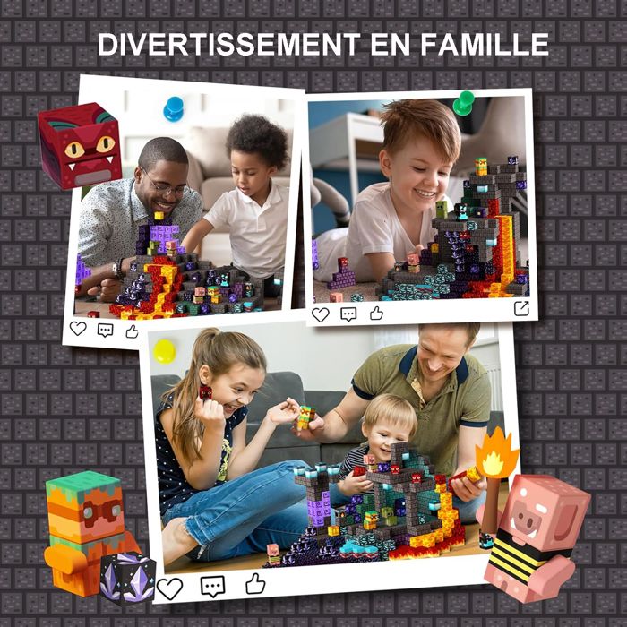 Blocs de construction magnétique - theefun - 136 pièces - plastique abs - sécuri Blocs de construction magnétique - theefun - 136 pièces - plastique abs - sécuri