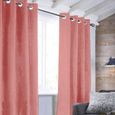 SUEDEN - Rideau en suédine parfait pour habiller vos fenêtres 100% Polyester - 140 x 250 cm - Terra cotta-0