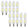 20X E14 Forme Bougie LED 4W Filament Ampoule LED Lampe Blanc Froid 6500k Flame Tip Bright Lampe 400LM AC220-240V Non Dimmable-0