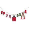 Guirlande Décorative 'Corde à Linge Du Père Noël' - 140cm Avec 8 Mini-vêtements Et 10 Pinces - 3