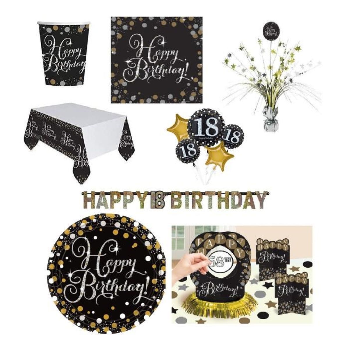 Mgs33 Kit Anniversaire 18 Ans Complet Decoration Table 8 Personnes 8 Assiettes 8 Gobelets 8 Serviettes 1 Nappe 1 Centre De Ta Achat Vente Kit De Decoration Cdiscount Mgs33 Kit Anniversaire 18 Ans Complet Decoration Table 8 Personnes 8 Assiettes 8 Gobelets 8 Serviettes 1 Nappe 1 Centre De Ta Achat Vente Kit De Decoration Cdiscount