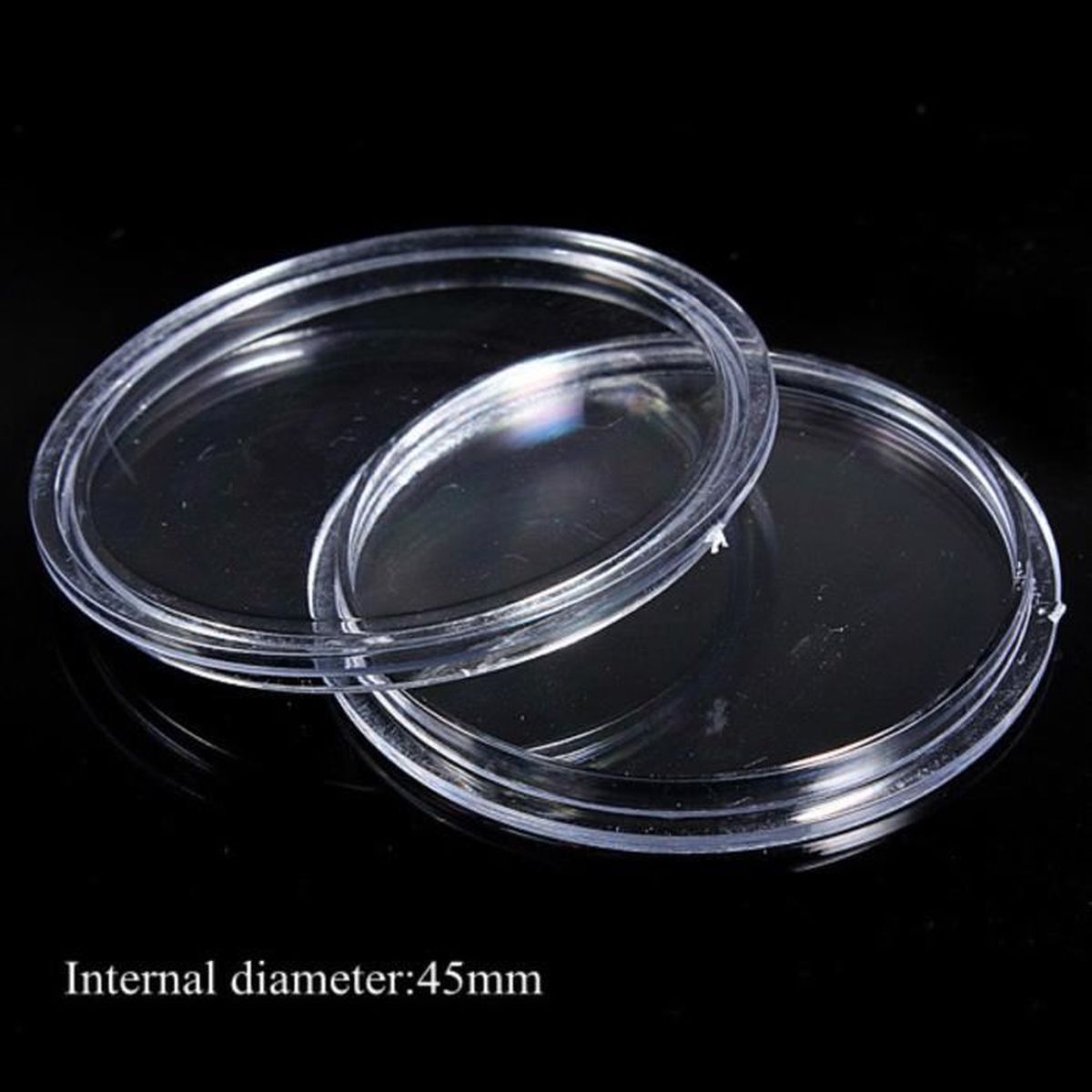 10x Boite Capsules Coin Collection Souvenir Clair Transparent Pièce De