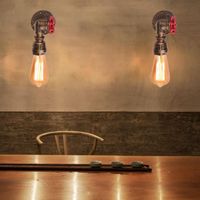 MOGOD 2Pcs Applique Murale en Fer Rouille Lampe forme Conduite D'eau Vintage E27 pour Chambre Cuisine