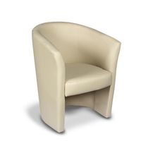 Fauteuil - DMORA - Revêtement éco-cuir - Couleur beige - Dimensions 65 x 78 x 60 cm
