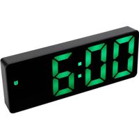Réveil, horloge électronique silencieuse Horloge électronique à DEL, miroir numérique à batterie enfichable à double usage