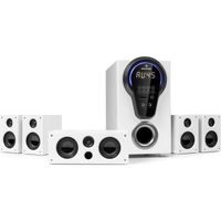 Home cinéma - Auna Areal 525 DG - Système Surround 5.1 - 125W RMS - Opt-In - Bluetooth, USB, SD et AUX - Télécommande - Blanc