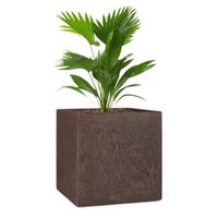 Blumfeldt Solid Grow Rust Jardinière 40 x 41 x 40 cm - Pour extérieur ou intérieur - Protection UV & gel - Fibrociment couleur