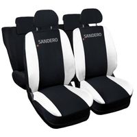 Lupex Shop Housses de siège auto compatibles pour Sandero Noir Blanche