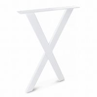 Pieds de Table de Meuble Métal 'X' - MAGNETIC MOBEL - Blanc - 60x20mm - 50-60 x H72 cm