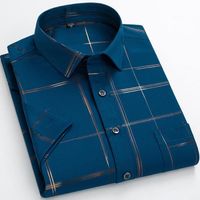 Chemise-chemisette,Chemise habillée imprimée à manches courtes pour hommes,grande taille,5XL,6XL,luxe,été,affaires - Shirt Men-10