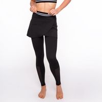 Legging jupe de sport pour femme taille haute - Noir - Yoga - Fitness - Tissu extensible et respirant
