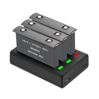 Power 2 batteries Li-ion 1700 mAh et 3 Canaux chargeur USB pour caméra d'action Insta360 ONE X2 (non étanche)