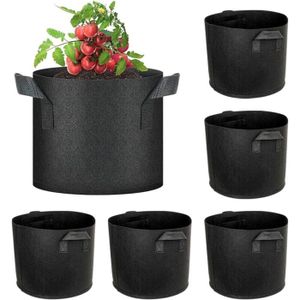 Sacs De Plantation 10L Non Tissé - Lot De 6 Pots Pour Tomates, Fraises | Drainage Air & Réutilisable