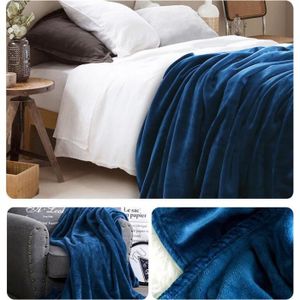 bleu ardoise Sourcing Map Couverture en flanelle super douce et chaude pour lit ou canap/é Twin 150x200cm
