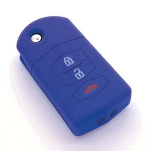 Étui porte-clés de voiture en cuir bleu moderne pour Mazda 3 CX4 CX5 CX8  CX9 C