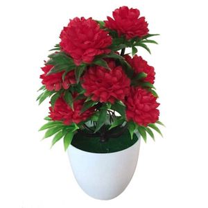 FLEUR ARTIFICIELLE rouge - Plante bonsaï artificielle chrysanthème, 1