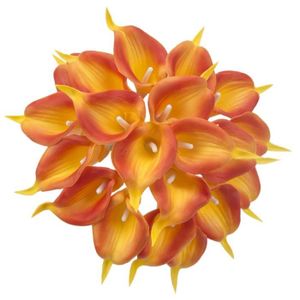 FLEUR ARTIFICIELLE Calla Lily-Orange-9 - Simulation de tulipe Calla l
