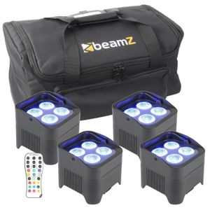 LAMPE ET SPOT DE SCÈNE BeamZ BBP94 - Kit 4 projecteurs à LED avec sac, 40