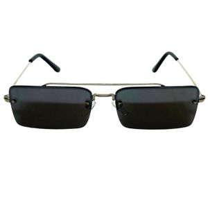 LUNETTES DE SOLEIL RAYAN Lunettes Soleil Mixte Homme Noir Rectangle Sans Contours Quartier Fine Top