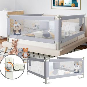 vidaXL Barrière de sécurité de lit enfant Taupe 90x25 cm Tissu