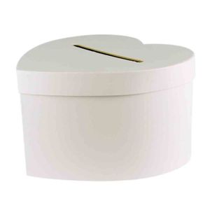Urne décorative Urne cœur carton blanc 24,5 x 25 x 15 cm - MegaCre