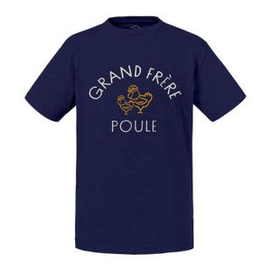 T-SHIRT T-shirt Enfant Bleu Grand Frère Poule Famille Mign