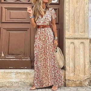 ROBE Robe Boheme femme cool Dress avec Ceinture Longue 